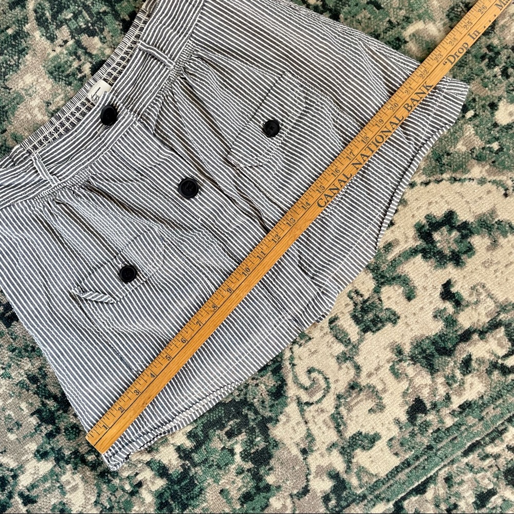 American Eagle Outfitters Blue Striped Seersucker Skirt Size Medium Lined Summer - Picture 5 of 11